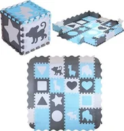 Maty piankowe - NILS Fun MD03 MATA DZIECIĘCA PUZZLE KOJEC PINK MINT 36 ELEMENTÓW 140x140CM NILS FUN - miniaturka - grafika 1