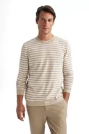 Bluzy męskie - DeFacto Męska bluza, beżowy, XXL - miniaturka - grafika 1