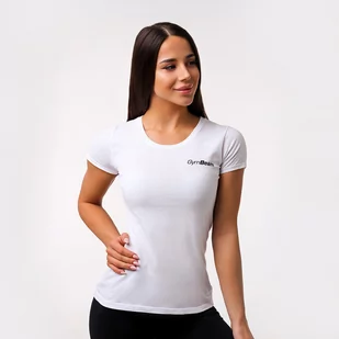 Koszulka fitness damska GymBeam Basic White - Koszulki sportowe damskie - miniaturka - grafika 1