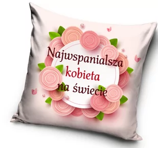 Poszewka na dzień kobiet 40x40 Najpiękniejsza na świecie - Poszewki na poduszki - miniaturka - grafika 1
