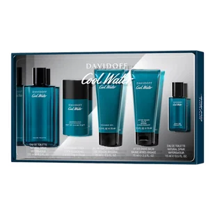 Davidoff Cool Water Men Zestaw: woda toaletowa + dezodorant w sztyfcie + żel pod prysznic + balsam po goleniu + perfumetka travel size - Zestawy kosmetyków męskich - miniaturka - grafika 1