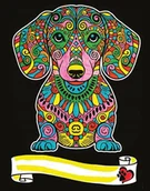 Kolorowanki, wyklejanki - KOLOROWANKA WELWETOWA A4 PIESEK JAMNIK COLORVELVET - miniaturka - grafika 1