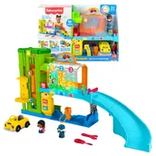 Zabawki interaktywne dla dzieci - Fisher Price Little People Interaktywna Edukacyjna Myjnia Samochodowa Trzy Poziomy Nauki - miniaturka - grafika 1
