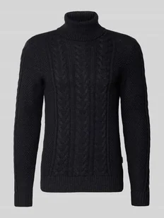 Sweter z dzianiny z golfem model ‘BASIM’ - Swetry męskie - miniaturka - grafika 1
