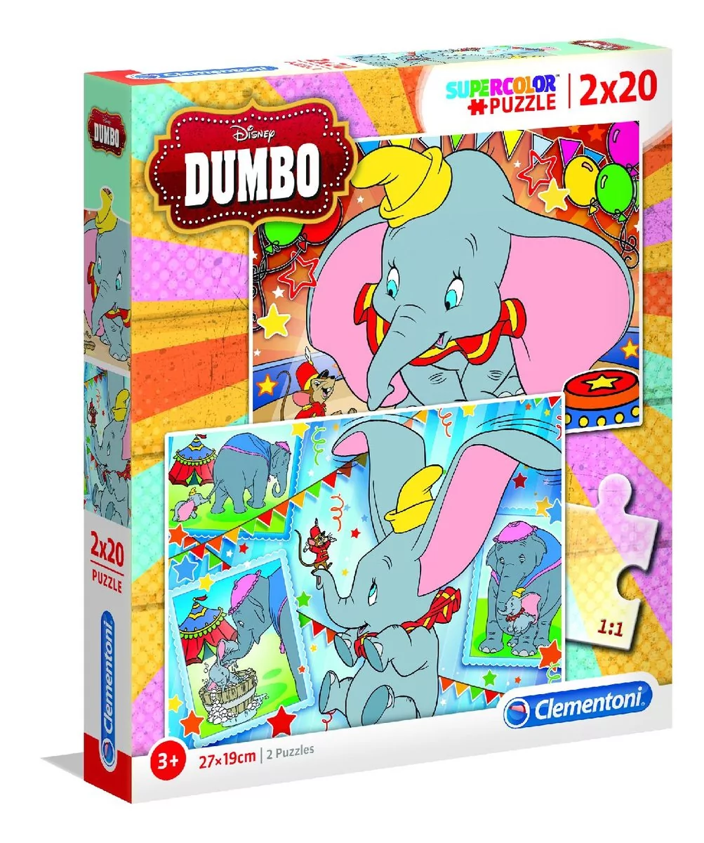 Clementoni Puzzle 2 x 20 elementów Dumbo