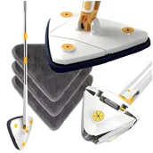 Miotły, szufle, mopy - Obrotowy mop płaski trójkątny biały - miniaturka - grafika 1