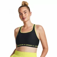 Bielizna sportowa damska - Biustonosz treningowy Under Armour UA Crossback Mid Bra - czarny - UNDER ARMOUR - miniaturka - grafika 1