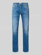 Spodnie męskie - Jeansy o kroju straight fit z efektem znoszenia model ‘GROVER’ - miniaturka - grafika 1