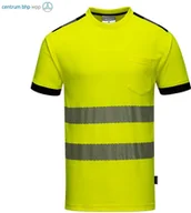 Odzież robocza - PORTWEST T181 T-SHIRT OSTRZEGAWCZY PW3; ŻÓŁTY/CZARNY - miniaturka - grafika 1