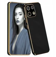 Etui i futerały do telefonów - Etui SUPERO z TPUPlating, do Infinix Note 30 Pro, czarno-złote - miniaturka - grafika 1