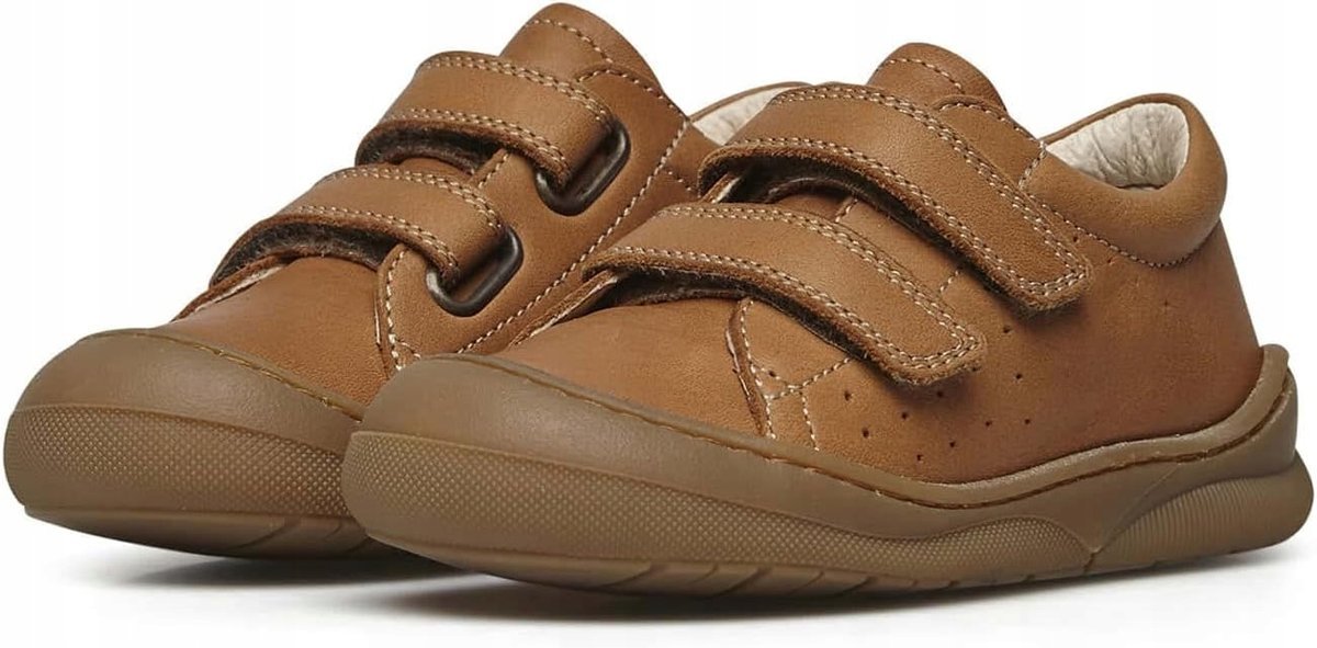 NATURINO BRĄZOWE PÓŁBUTY DZIECIĘCE ZE SKÓRY NATURALNEJ NA RZEPY 23 J0A