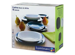 Luminarc Serwis obiadowy 18 CZĘŚCI CARINE BIAŁO/CZARNA (05009) - Serwisy obiadowe - miniaturka - grafika 3