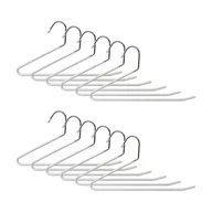 Skarpetki dla dzieci - Relaxdays Wieszak na spodnie, zestaw 12 sztuk, kształt S, antypoślizgowe wieszaki na ubrania, do zawieszenia spodni, oszczędność miejsca, metal, srebrny/biały - miniaturka - grafika 1