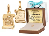 Zawieszki - Murrano Złota Zawieszka 333 Aniołek na Papirusie Grawer ZZ-188 - miniaturka - grafika 1