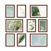 Ramki na zdjęcia - Zestaw Drewnianych Ramek- Galeria Ramek Na 9 Zdjęć + Akcesoria Do Montażu - miniaturka - grafika 1