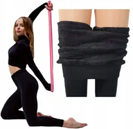 Legginsy - Legginsy Ocieplane Czarne Damskie Ocieplane Grubym Futrem Leginsy Zimowe - miniaturka - grafika 1