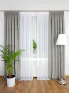 Zasłony - Zasłona welurowa - jasnoszara, zasłona gotowa na taśmie do salonu - miniaturka - grafika 1