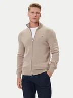 Swetry męskie - Gant Kardigan 8030164 Beżowy Regular Fit - miniaturka - grafika 1