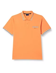 GANT Męska koszulka polo 3-call Tipping SOLID SS Pique, Apricot Orange, standardowa, Apricot Orange, S - Koszulki męskie - miniaturka - grafika 1