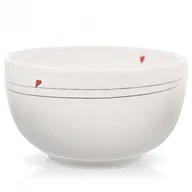 Miski i półmiski - Miska miseczka / salaterka ceramiczna biała serduszka 450 ml kod: O-128393 - miniaturka - grafika 1