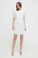 Sukienki - Silvian Heach sukienka kolor biały mini dopasowana - miniaturka - grafika 1