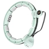 Pozostały sprzęt i akcesoria do ćwiczeń - HHM13 HULA HOP GREEN Z MAGNESAMI I OBCIĄŻNIKIEM + LICZNIK HMS - miniaturka - grafika 1