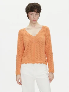 Pepe Jeans Sweter Olya PL702288 Pomarańczowy Regular Fit - Swetry damskie - miniaturka - grafika 1