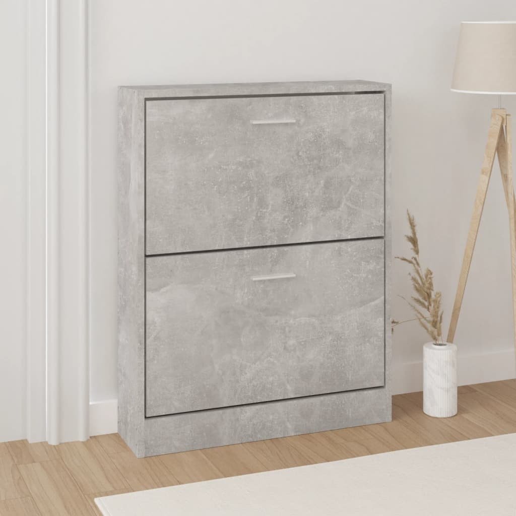 Szafka na buty beton szara 59x17x81 cm materiał drewnopochodny