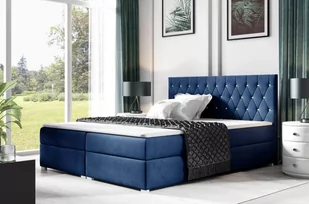Łóżko kontynentalne pikowane Nadia 160x200 Niebieskie - Łóżka - miniaturka - grafika 1