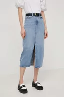 Spódnice - Karl Lagerfeld spódnica jeansowa kolor niebieski midi ołówkowa - miniaturka - grafika 1