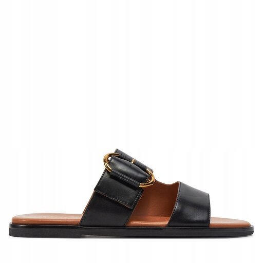 Geox Klapki Damskie Czarne Skórzane Wsuwane 35 Żik