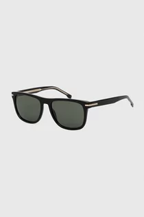 Okulary przeciwsłoneczne - BOSS okulary przeciwsłoneczne męskie kolor czarny - Boss - grafika 1