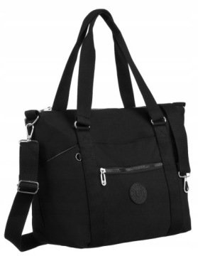 Torebka damska shopper bag na ramię Peterson czarna wielofunkcyjna do pracy