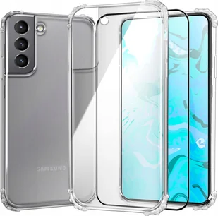 Hello Case Etui Do Samsung Galaxy S21 FE 5G Pancerne, Przezroczyste, Guma Szkło 5D - Etui i futerały do telefonów - miniaturka - grafika 1