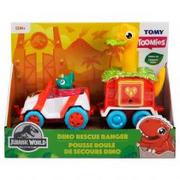 Samochody i pojazdy dla dzieci - Tomy Toomies jeep z dino przyczepą Jurassic World 452754 - miniaturka - grafika 1