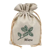 Folia, papier śniadaniowy, serwetki - Woreczek Lniany na Zioła Mięta. Woreczek z Naturalnego Lnu - miniaturka - grafika 1