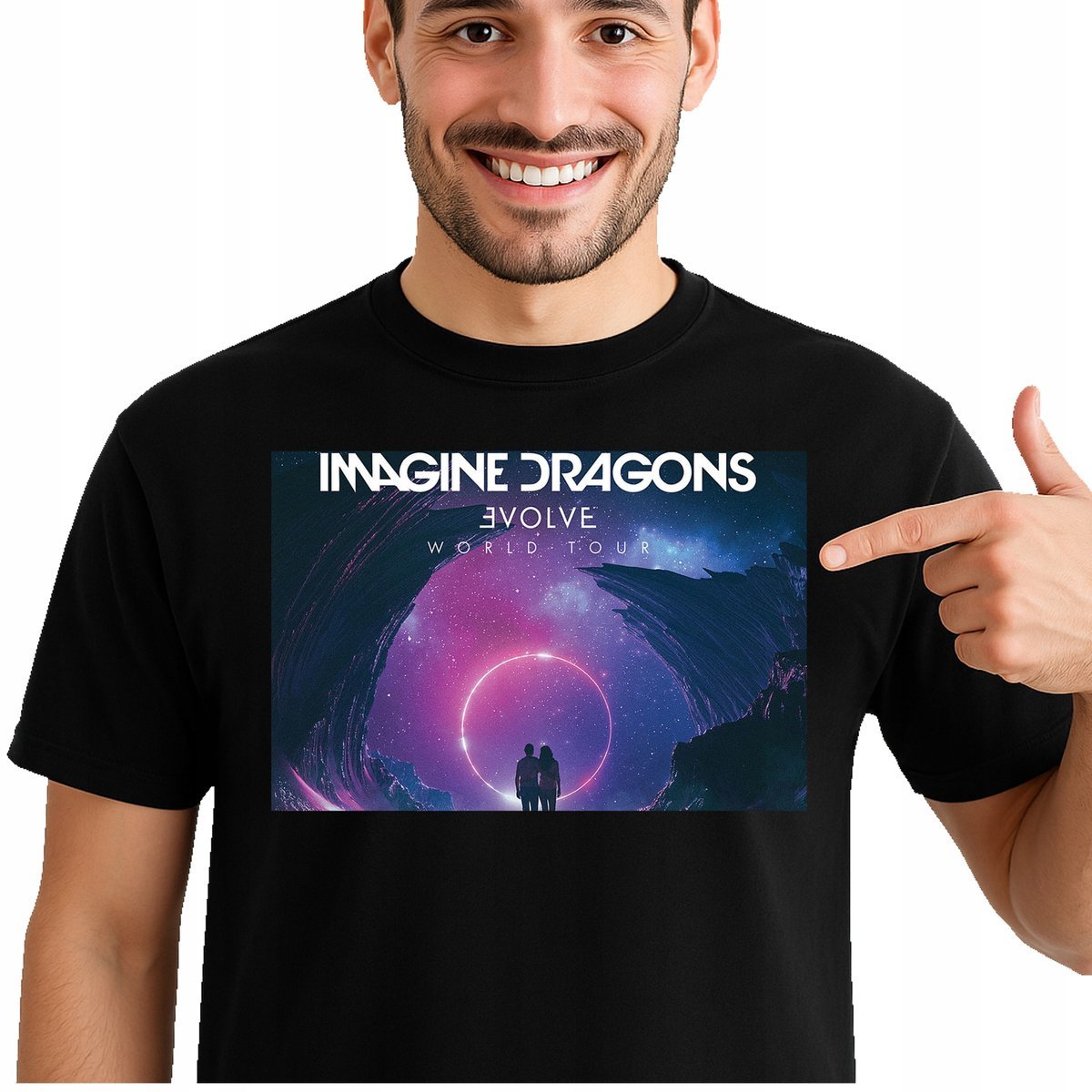 KOSZULKA IMAGINE DRAGONS LOOM WORLD TOUR 2025 WARSZAWA XXL 3476 CZARNA