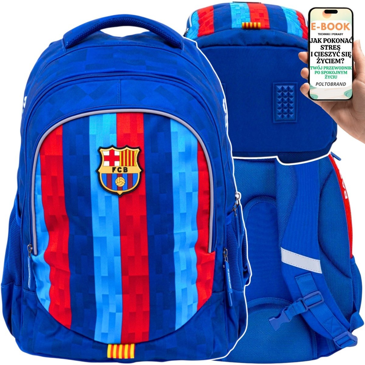 Hit! PLECAK PIŁKARSKI FC BARCELONA DLA CHŁOPCA PREZENT DLA UCZNIA • Plecak FC Barcelona • 3 komory • wygodny i wodoodporny Dla Klas 1 2 3 4 5 6 + EB..