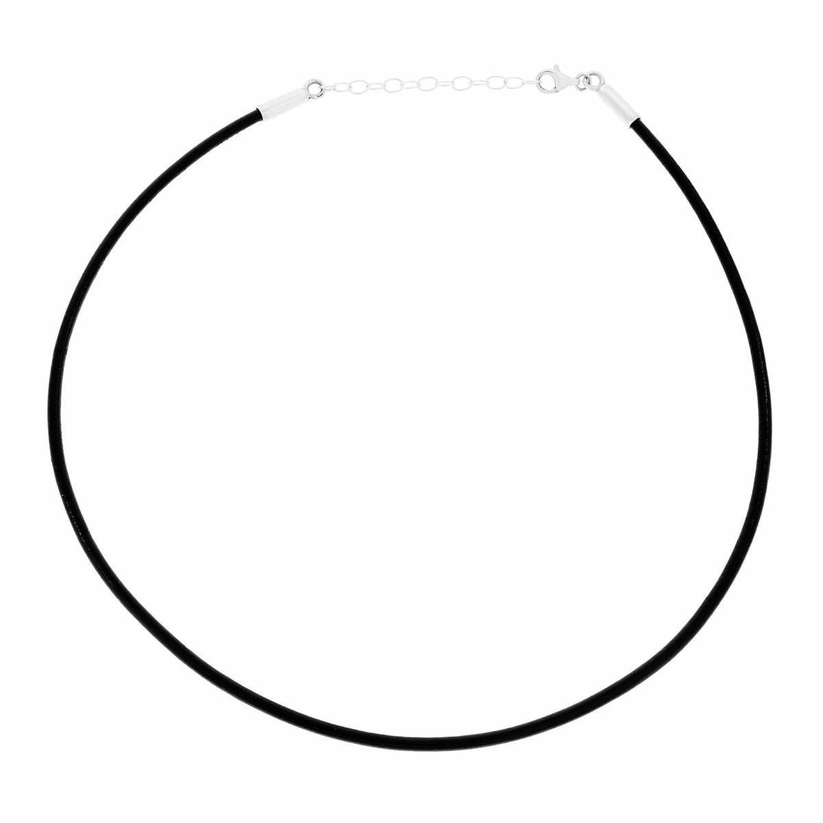 Naszyjnik rzemień skórzany czarny 50 cm pr. 925