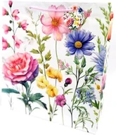 Opakowania i torebki na prezenty - Torebka ozdobna matowa 35x37x12cm Kwiaty - artykuł papierniczy - miniaturka - grafika 1