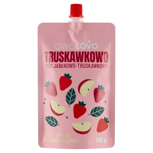 Owolovo Mus Jabłkowo Truskawkowy 200g - Owolovo - Zdrowa żywność - miniaturka - grafika 1