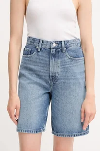 Tommy Hilfiger szorty jeansowe damskie kolor niebieski gładkie high waist WW0WW47215 - Spodnie sportowe damskie - miniaturka - grafika 1