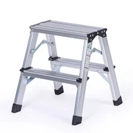 Drabiny - Stopnie aluminiowe dwustronne, 2x2 stopnie, 425 mm - miniaturka - grafika 1