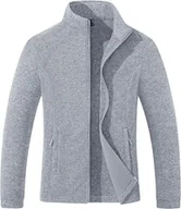 Kurtki damskie - TACVASEN Damska Kurtka Polarowa Zapinana Lekka Ciepła Jasnoszara Rozmiar L - miniaturka - grafika 1