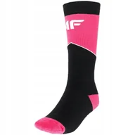 Skarpetki damskie - Skarpety narciarskie dla dziewczynki 4F FNK F118 fuksja neon 4FJWAW23UFSOF1 - miniaturka - grafika 1