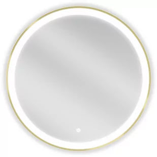 Mexen Esso lustro łazienkowe podświetlane, okragłe 70 cm, LED 6000K, antypara, rama złota - 9825-070-070-611-50 - Lustra - miniaturka - grafika 1
