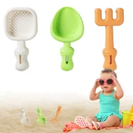 Zabawki do piasku - ZABAWKI DO PIASKOWNICY PLAŻOWE zabawy GRABKI ŁOPATKA SITKO piasku dzieci - miniaturka - grafika 1