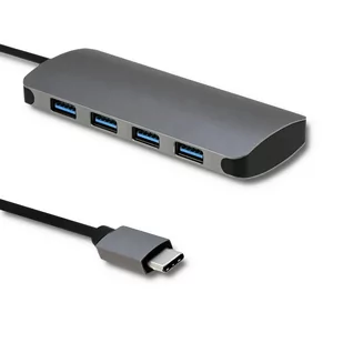 Qoltec Adapter USB typ C męski 4x USB 3.0 żeński DC converter + EKSPRESOWA 24H (50379) - Kable komputerowe i do monitorów - miniaturka - grafika 1