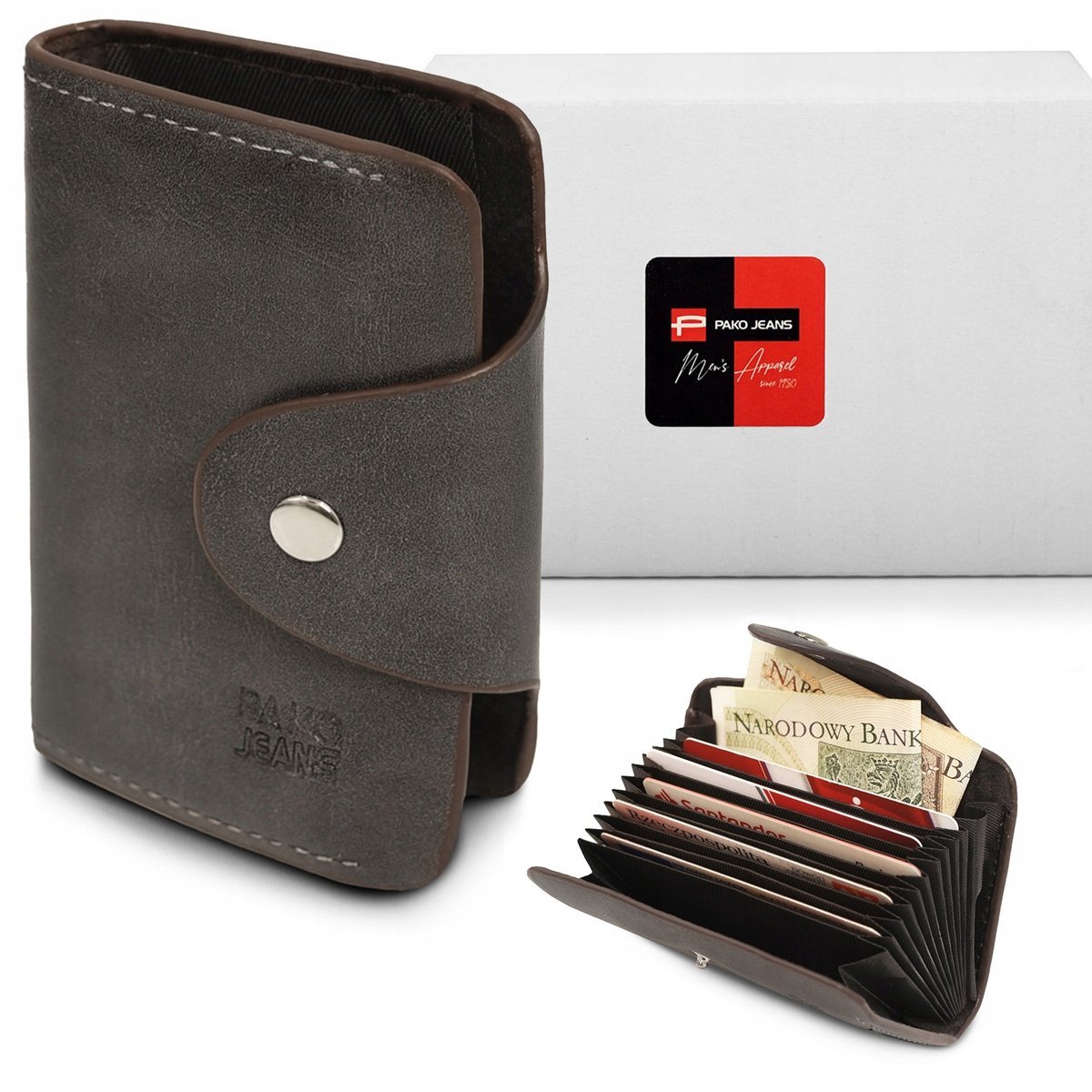 Portfel Etui Organizer na karty Pako Jeans Mały Kieszonkowy i Pojemny