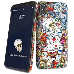 i-Paint tatuaż ochronne twarde etui na telefon iPhone X - Etui i futerały do telefonów - miniaturka - grafika 1